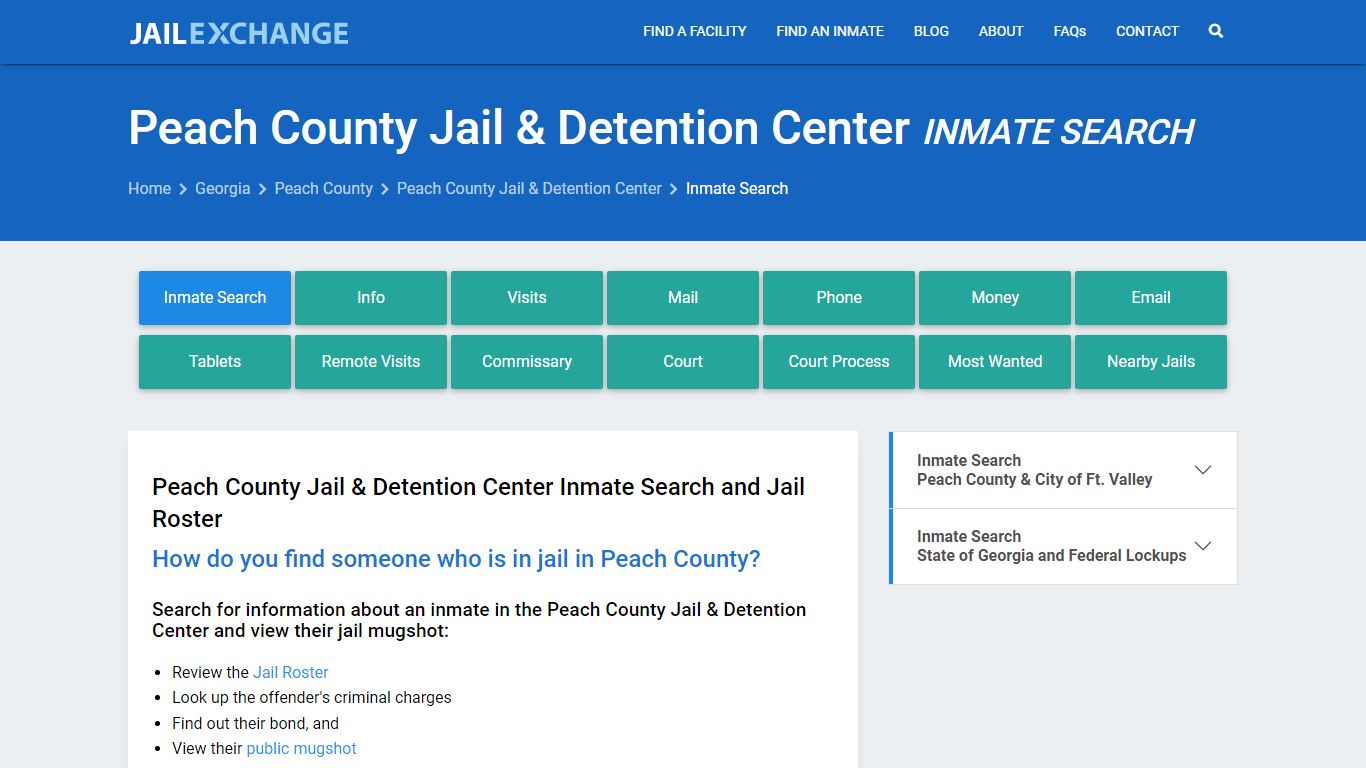 Peach County Jail & Detention Center Inmate Search