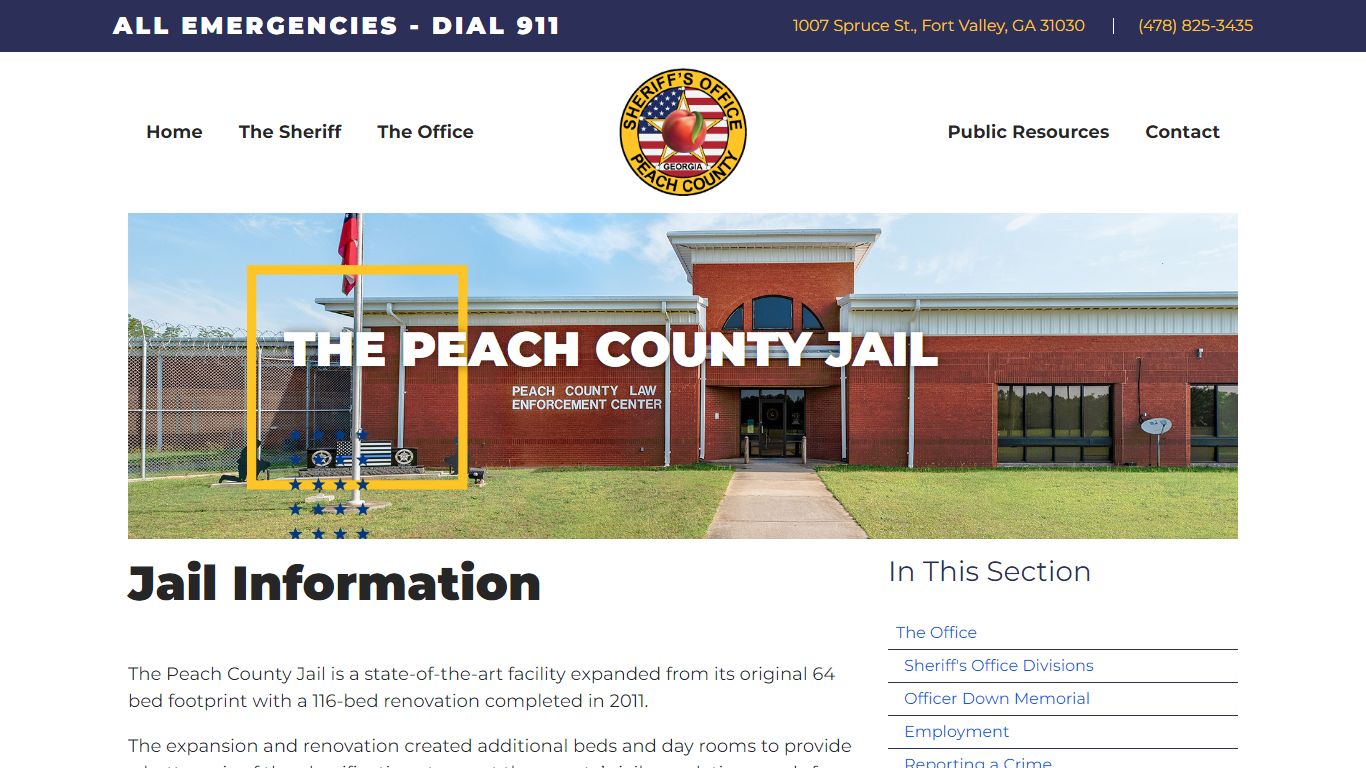 The Peach County Jail - Peach County Sheriff